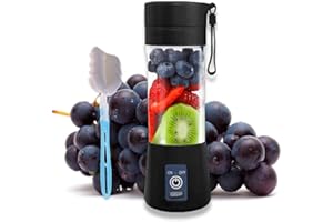WYEWYE Portable Blender 380ml -​Powerful 6 Blades & 2000mAh Battery, USB Rechargeable Personal Smoothie Maker for Shakes, Ice & Frozen Fruit (Black)