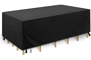 95STREET Housse de protection résistant pour meubles de jardin - Résistante aux intempéries et UV - Rectangulaire - Coupe-vent - Tissu Oxford 210D - 213 x 132 x 74 cm