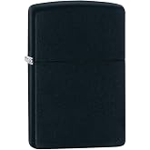 Zippo Classic Black Matte Windproof Pocket Fuel Refillable Lighter, BIS Certified