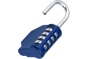 ZHEGE Combination Padlock for Locker, Weatherproof Padlock Outdoor for Fence Gate, Sheds, 4 Digit Combination Lock for Gym Locker, School Locker (Blue)