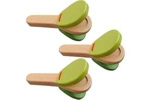 TOYANDONA 3pcs Kids Wooden Castanets Wooden Clapper Toy Castanet Clapper Wooden Musical Percussion Castanets Educational Toy Baby Early Learning Toys Random Color