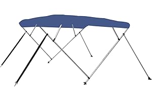 Faroom Toldo Bimini de 4 Arcos, Toldo para Barcos, Bimini para Barcos, Protección contra el Sol y la Lluvia, Accesorios Náuticos, Medidas 243 x 196 x 137 cm Azul
