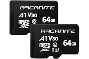ARCANITE - Pack de 2 tarjetas de memoria microSDXC de, UHS-I U3, A1, V30, 4K, Clase 10, microSD, 2 Unidades 64GB
