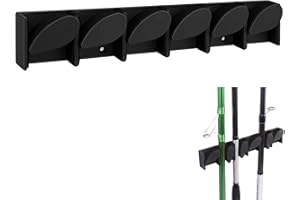 Fabaoday Angelrutenhalter zur Wandmontage, vertikaler Angelrutenhalter,Angelrutenhalter für bis zu 6 Ruten oder Combos, Angelrutenhalter zur Aufbewahrung, Passend für die meisten Ruten