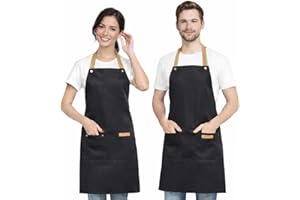 Delantal Cocina Mujer - Delantal Cocina Hombre - Mandiles De Cocina - Delantal Impermeable y Ajustable - Ideal Como Mandil Camarero Peluqueria Barbacoa o Jardinería – Para uso profesional y domestico