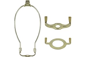 TONGDEJING 8 inch Lamp Harp Holder Lamp Shade Parts, Lampshade Adapter Adjustable Tall Adapter Converter Finial Set with Most of Lamp Style, Detachable Parts Silver Bracket Support(8x4inch)