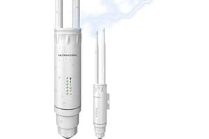 WONLINK Punto de Acceso WiFi, 1200Mbps Repetidor WiFi Largo Alcance Exterior, Antena WiFi 2.4G y 5GHz, Access Point WiFi PoE, Outdoor WiFi Extender con 4 Modos/Puerto Ethernet /RJ45, Ideal de Jardín