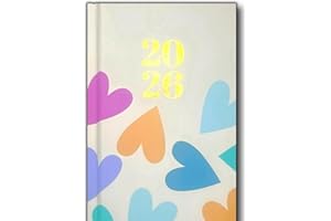 Orbitron 2026 Diary Pocket Size Week to View Diaries Full Year Journal Calendar Planner (Hearts)