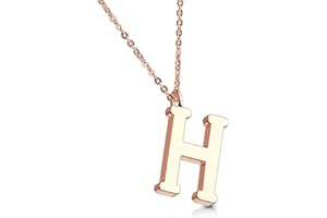 Bungsa Damen-Kette BUCHSTABEN A-Z in Silber oder Rosegold - Alphabet Halskette mit Anhänger - aus Edelstahl - Halschmuck für Damen, Kinder & Herren - A B C D E F G H I J K L M N O P R S T U V W Z