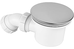 Heilmetz Bonde de douche avec siphon intégré 90 mm pour receveur de douche, sortie ∅ 40 mm, avec siphon anti-odeurs, tamis à cheveux, couvercle chromé