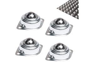 VIENTIANE Unità di Trasferimento a Sfera, 4 Pezzi Ruote per Mobili, Cuscinetti a Rulli Conici con Fori di Montaggio Flangia Inferiore, Unità di Trasferimento Rullo per Bagagliaio Carrello Scorrevoli (Argento)