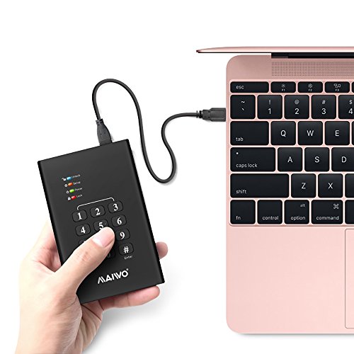 Maiwo tragbar Lockdown AES 256-bit verschlüsselt Festplatte Gehäuse mit 6,3 cm HDD Gehäuse SATA auf usb3.1 - 5