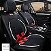 Produktbild Auto Sitzauflagen Sitzbezügesets Leder Autositzbezüge passt für Lancer EX Lancer Galant ASX Pajero Outlander Grandis 5-Sitzer Auto Wasserdichter und Schweißresistenter 3-Teiliges Set Schwarz Rot