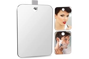 Stianiiie Material de PC seguro y duradero Espejo de afeitar, Espejo antivaho, Espejo de ducha sin niebla de baño de alta definición, Espejo colgante de pared de baño resistente a los impactos 13X17cm