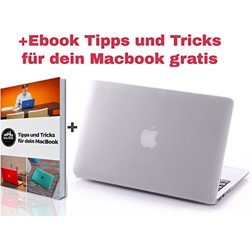 MAJESI - Macbook Air Hülle transparent 13 Zoll (33,8 cm) /+ gratis Ebook Tipps und Tricks für dein Macbook / Leicht Ultra Dünn Slim Plastik Kunststoff Hartschale Schutzhülle Hardcase Snap Case Cover Shell Gummibeschichtung Hartschale