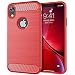 Produktbild Moment Dextrad Schutzhülle für iPhone XR, Anti-Fingerabdruck-Schutzhülle, weiches TPU, stoßdämpfend, Karbonfaser-Design, für iPhone XR (15,1 Zoll), inkl. Eingabestift, rot