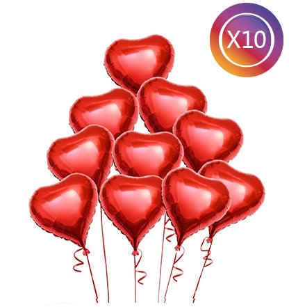 tankerstreet Folie Ballons, rot Form Luftballons Herz mit Seilen, Ballons Helium für Vorschläge Valentinstag Hochzeit Verlobungsring Frauen Mädchen Baby Dusche Geburtstag Dekoration 100 Stück - 2