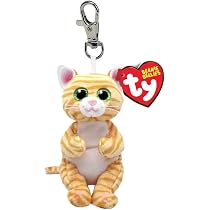 TY Beanie Bellies Clips Anello Porta Chiavi di Peluche, Mitch la Lontra con Occhioni Dorati Glitter, Gli Animaletti di Peluche con Il Pancino Morbido 12 Cm T43101