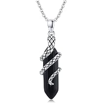 Gioielli Serpente Regalo Collana In Quarzo Tormalinato E Argento