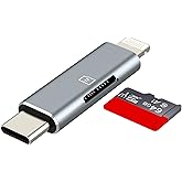 USB C yıldırım mikro SD kart okuyucu (2in1) iPhone16 15 14 Pro Apple adapt&ouml;r&uuml; i&ccedil;in dijital kamera TF bellek fotoğraf depolama