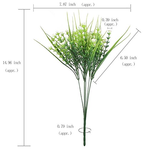 Künstliche Sträucher, Houda 4 Faux Kunststoff Eukalyptusblätter Sträucher Fake Simulation Greenery Pflanzen Innen Außen Home Garten Büro Veranda Hochzeit Decor Style 2 - 6