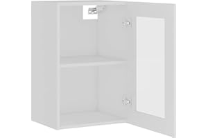 Tidyard Armario Multiusos para Colgar Armario Colgante Cristal de aglomerado Blanco 40x31x60 cm