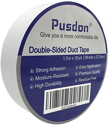 Pusdon Double Sided Duct Tape, Heavy Duty Carpet Tape To Floor 1.5-Inch x 30 Yards (38mm x 27.5m), Multi Use