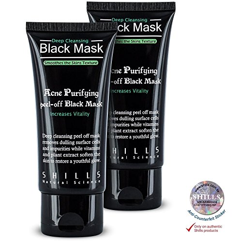 2x Black Mask Mitesserentferner Schwarze Maske Peel Off gegen Mitesser Blackhead Maske im Doppelpack • 2x 50ml • Mitesser Pickel Akne Entferner Gesichtsmaske Tiefenreinigung Gesichtspeeling • 100% Original Shills Produkt - 3