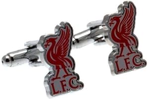 Liverpool F.C. Boutons de Manchette Équipe de Football Officiel - Liverpool (Liverbird) - Couvre-poignets Rouge et Blanc - Métal - Clip - Enfant (Unisex)