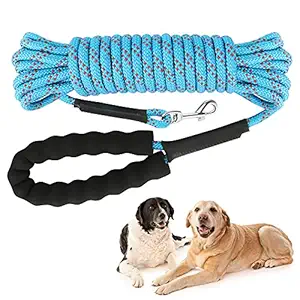Rypet Long Leash for Dog Training - 50 FT Heavy Duty Climbing Rope Dog Leash, Check Cord with Comfortable Padded Handle for Large Medium Small Dogs Training, Playing, Camping