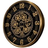 Sleepnova Gold Steampunk &Ccedil;ark Detaylı Dekoratif Duvar Saati