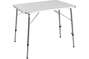 Deuba Tavolo da Campeggio Pieghevole Alluminio Altezza Regolabile 80x54cm Tavolino Spiaggia Picnic