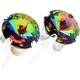 pewterhooter Sterling Silver stud earrings for women made with sparkling Enchanted Forest crystal from Swarovski®. London jewellery box. Hypoallergenic & Nickel Free Jewellery for Sensitive Ears.