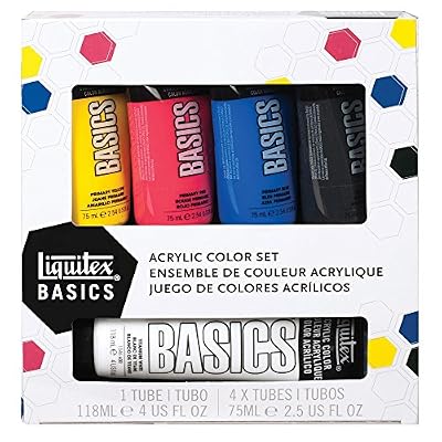 Liquitex Basics Acrylic Paint 4X75ml & 1X118ml 5/Pkg-