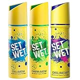 Set Wet Deodorant Spray Perfume, 150ml (Cool, Charm and Chill Avatar, Pack of 3)