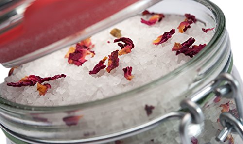 Deluxe Natur Badesalz Rosen Blütenmeer, feinstes mineralisches Steinsalz für seidig weiche Haut (700g) - 6