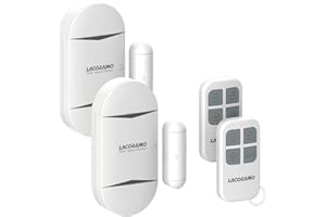 LACORAMO Türalarm und Fensteralarm MIT 2 Fernbedienungen -130 Db Sirene,Drahtlose Home Security Alarmanlage Magnetsensor - Alarmmodus Oder Benachrichtigungsmodus (2 Alarm 2 Fernbedienungen)