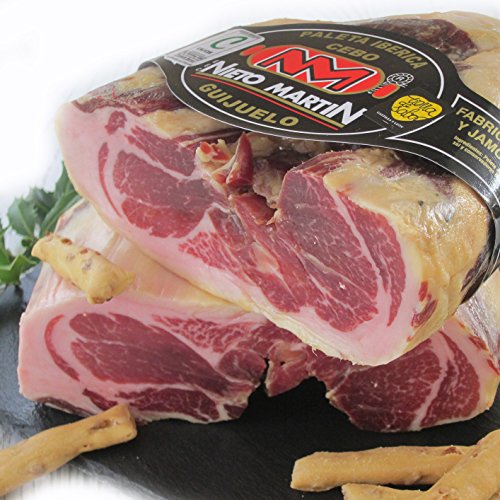 Preisvergleich Produktbild KÖDER Iberische Schulter ohne Knochen, SAUBER UND POLIERTEN GUIJUELO. Gewicht ca. 2.500 kg und 2.800 kg entbeint Traditionelle Produktion und Heilung in traditionellen Trockner und natürlich hält mindestens 24 Monate. Präsentiert entbeint, gereinigt, poliert und Vakuum in drei Tacos verpackt, um besser ihre Qualität zu bewahren.