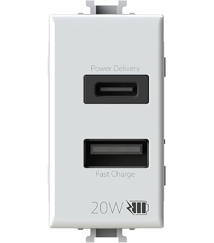 Doppio Caricatore USB Da Muro BTicino Matix - 2 Porte USB 5V/2.1A, Bianco, Per Prese Con Standard Matix - Foto 7