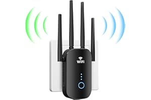 PHAVN Ripetitore WiFi Potente per Casa, 1200Mbps Dual Band Amplificatore WiFi Potente per Casa Supporta Modalità Ripetitore/Router/AP, 1xLAN/WAN, WPS, 4 Antenne