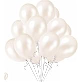 D&Uuml;VENCİ TİCARET Metalik Beyaz Balon, 10'lu Set, M126