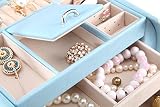 Vlando Schmuckkästchen Schmuck Veranstalter Schmuckschatulle, Geschenk für Mädchen(blau) - 6