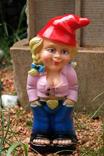 Gartenzwerg Mandy Pink Zwergenfrau aus bruchfestem PVC Zwerg Made in Germany Figur - 2