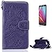 Produktbild CaseHome HUAWEI Honor 5X Hülle Geprägter Henna Blume Muster Buch-Stil Folio Magnetic Schließung Portemonnaie Stilvolle Elegante Entwurf (Mit Freiem HD Schirmschutz) mit Kreditkartensteckplätze und Abnehmbarer Handschlaufe Gummi fit stehen PU Leder Flip Stoßfest Etui Abdeckung Haut Schale für HUAWEI Honor 5X-Lila