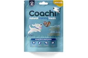 COMPANY OF ANIMALS Coachi Ricompense Naturali per L'addestramento - Ipoallergenici e Grain Free, Piccole Ricompense a Basso Contenuto Calorico. Ideale per Cuccioli e Cani oltre le 8 settimane (Pesci Dell'oceano, 100g)