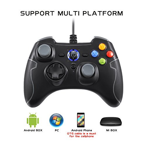 EasySMX Mando para PC  PS3 Gamepad Al  mbrico  Joystick con los Botones de Doble-Vibraci  n Turbo y Trigger Compatible con Windows Android  PS3  TV Box  Gris 