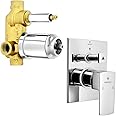 Enicet Single Lever High Flow Diverter, Brass Build, With Upper Parts Set, Chrome Finish, Leak Proof, Bathroom Shower System, Concealed Body And Exposed Parts, Bathroom Mixer Tap (TE134)