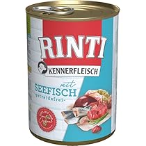 RINTI Kennervlees Natvoer Met 70% Vlees Voor Volwassen Honden Graan Vrij Volledig Voer In Blik Zonder Soja Kleur En Conserveringsmiddelen 12x400g Zalm 3404604968