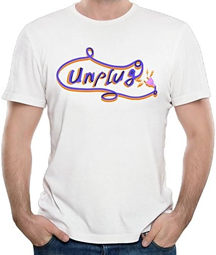 MKNSEJI Unplug Plug Power Plug Ear Plugs Cute Designer Students O-Neck Short Sleeve Tee Shirts Fashion 100% Cotton Casual Wear 3X,White