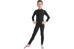 Alvivi Enfant Fille Justaucorps Danse Gymnastique Académique Manches Longues Combinaison Ballet Léotard Gym Body Sport Dancewear 3-16 Ans